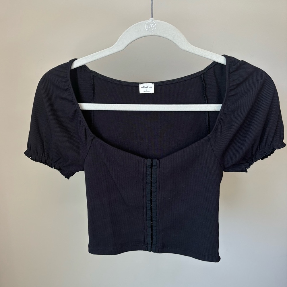 Aritzia Wilfred Free Puff Sleeve Knit Top